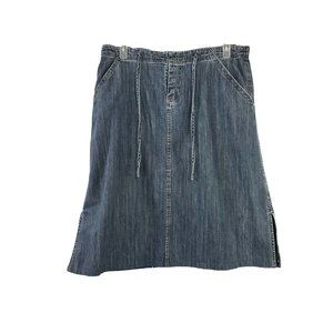 Christopher Banks‎ Skirt Womans14W Slit Side Snap Closure  Drawstring Pockets